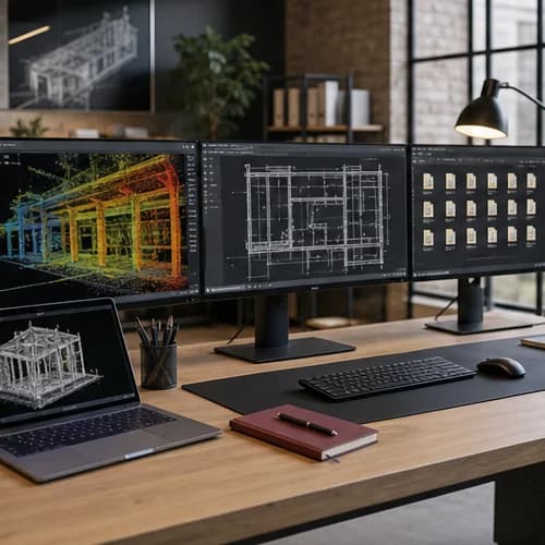 Облако точек и CAD/BIM обработка промышленного объекта